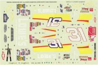 31 Lowes 1997 Mike Skinner Nascar decal  