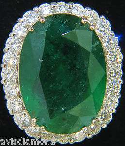   130,550 GIA 28.81CT NATURAL EMERALD DIAMOND RING HUGE A+ █  