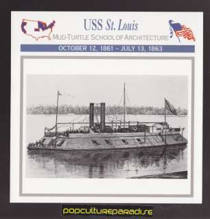 USS ST. LOUIS Ironclad Union Navy Ship Boat U.S. CIVIL WAR CARD  
