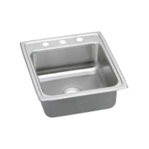   Lustertone 4 1/2 Top Mount Single Bowl Stainless Steel Sink With 3
