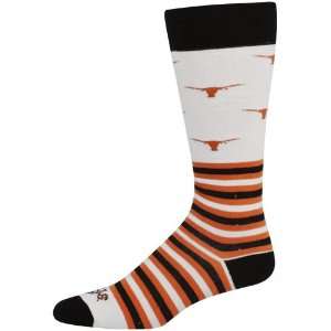  Texas Longhorns White Striped Logo Tube Socks: Sports 