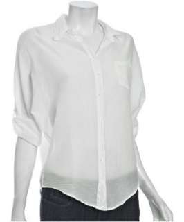 Splendid white cotton dolman sleeve button front blouse   up 