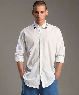 Vilebrequin white cotton polo collar Canisse button front shirt