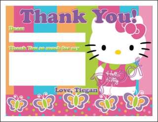 Set of 10 Hello Kitty Personalized Thank You Cards  