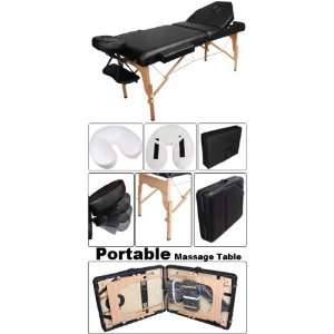   Refined 3 section Black Portable Massage Table: Health & Personal Care