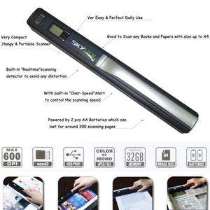   Cordless HAND HELD A4 Digital Color Portable Compact Scanner 7158