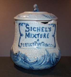   Whites Pottery Stoneware Tobacco Jar~Sichels Mixture Pipe Tobacco