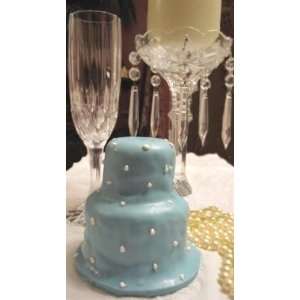  Two Tier Mini Wedding Cake Tiffany Blue w/White Dots 