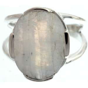  Faceted Rainbow Moonstone Ring   Sterling Silver 