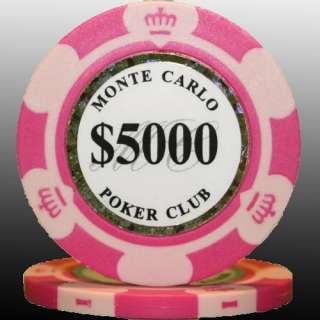 50 14G 2 Tone Monte Carlo Poker Club Poker Chips $100  