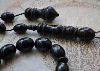 LARGE Prayer Beads Worry Beads  Black Coral Tasbih Komboloi  