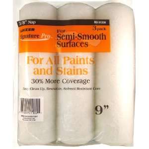   Polyester Filament Paint Roller Covers, 3/8 Inch Nap, 3 Pack, White