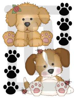 PUPPY DOG PAW PRINTS BABY NURSERY WALL STICKERS DECALS  