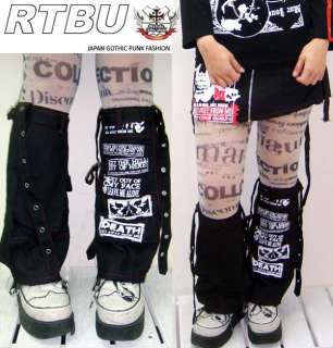 Punk Rock Mini Denim Skirt+Suspender HINGED LEG Warmer  