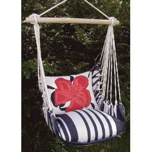   Red Hibiscus Hammock Chair Swing Set Patio, Lawn & Garden
