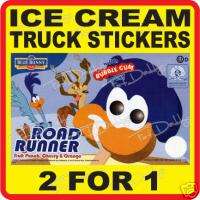Ice Cream Truck Stickers 120 Roadrunner popsicle bar  