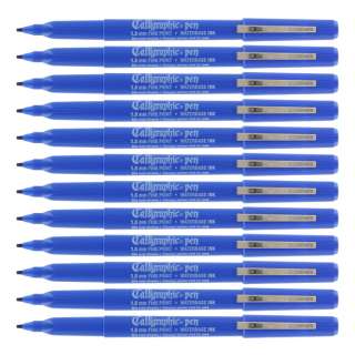 12 Sanford Calligraphic Blue Fine Waterbase Ink Pens 071641410039 