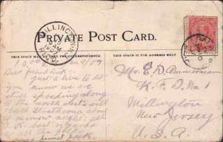 see scan postmarked jan 15 1907 sharp clear view very bottom of card 