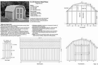 12x20 Barn Storage Shed Plans Buy It Now Get It Fast! Home &amp; Garden ...