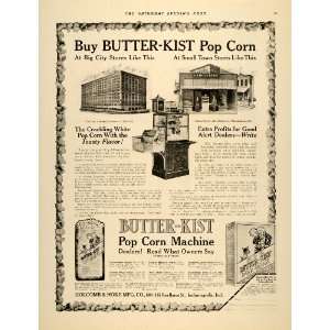 1917 Ad Butter Kist Popcorn Machine Holcomb Hoke Corn   Original Print 