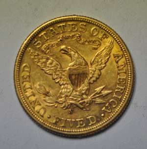 1898 S Five dollar Liberty Head Gold Piece / Coin Half Eagle Lots of 