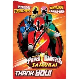  Lets Party By Amscan Power Rangers Samurai Thank You Notes 