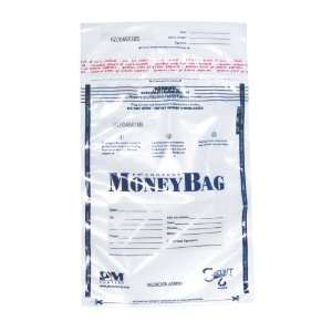  Tamper Evident Plastic Disposable Deposit Bags, Clear with Printed 