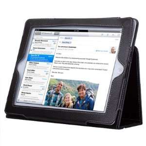  Book Faux Leather Case with Flip Stand for Ipad 2 [Black 