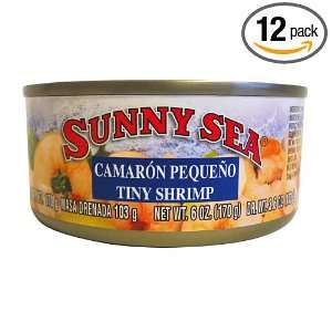 Sunny Sea Tiny Shrimp, 6 Ounce Cans (Pack of 12)  Grocery 