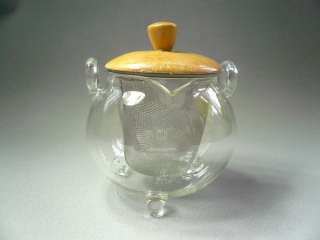 Little Glass Teapot w/ Filter &Wooden Lid 250ml FH 208  