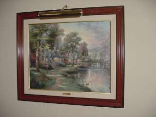 Thomas Kinkade Hometown Lake S/N 24 x 30 canvas framed  