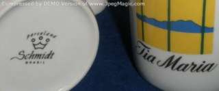 Schmidt Brazil Tia Maria Porcelana Demitasse Cups 2 EUC  