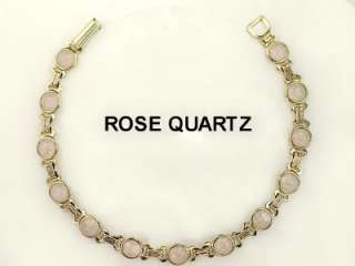   free rose quartz  tiger eye genuine 14k gold filled bracelet  