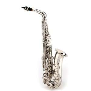  Cecilio Nickel Plated Alto Saxophone w/ Carrying Case and 