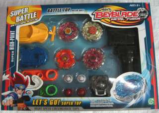   Top Metal Fusion Double String Launcher Beyblade Battle Toy Set #BB08H