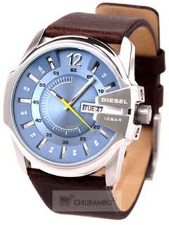 Nuevo reloj azul de cuero DZ1399 de dial marrón de Diesel hombres