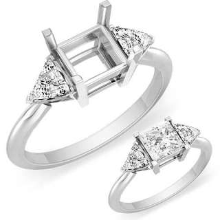 5Ct Trillion Cut Diamond 3 Stone Anniversary Ring Setting Platinum 