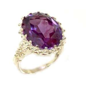  Sterling Silver Large 16x12mm Oval 12ct Synthetic Alexandrite Ring 