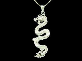 925 Silver Dragon Pendant With Silver Chain  