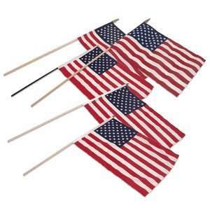  Plastic American Flag 6 x 9 With Plastic 12 Stick pack 