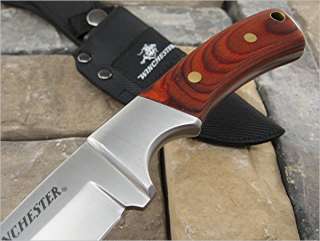 Winchester Finger Groove Rich Grain Wood Hunter Knife NEW  