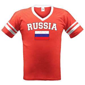 RUSSIA Soccer T shirt CCCP Flag World Cup Ringer Tee  