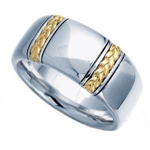  J.Goodman Sterling Silver 18k Yellow Gold Comfort Fit Ring 