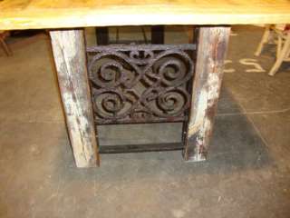 Custom Barn Door & Antique Wrought Iron Dining Table  