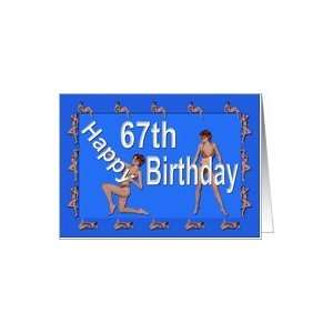  67th Birthday Pin Up Girls, Blue Card Toys & Games