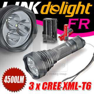 3800 Lumen SKY RAY 3x CREE XML XM L T6 LED Flashlight Torch +2 Battery 