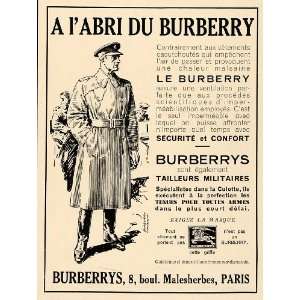  French Ad Burberry Vintage Military Trench Coat   Original Print Ad