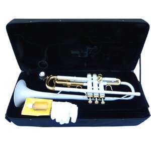 New White Concert Band Trumpet w/case Approved+Warranty 