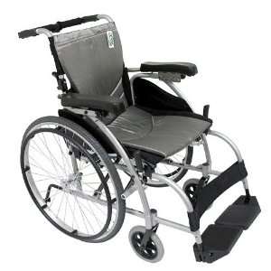   Wheelchair with Removable Armrests, Silver Vein, 18 Inches Seat Width